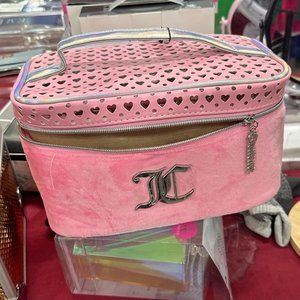Juicy Coutute Pink Velour Heart Cut-Out Makeup Bag